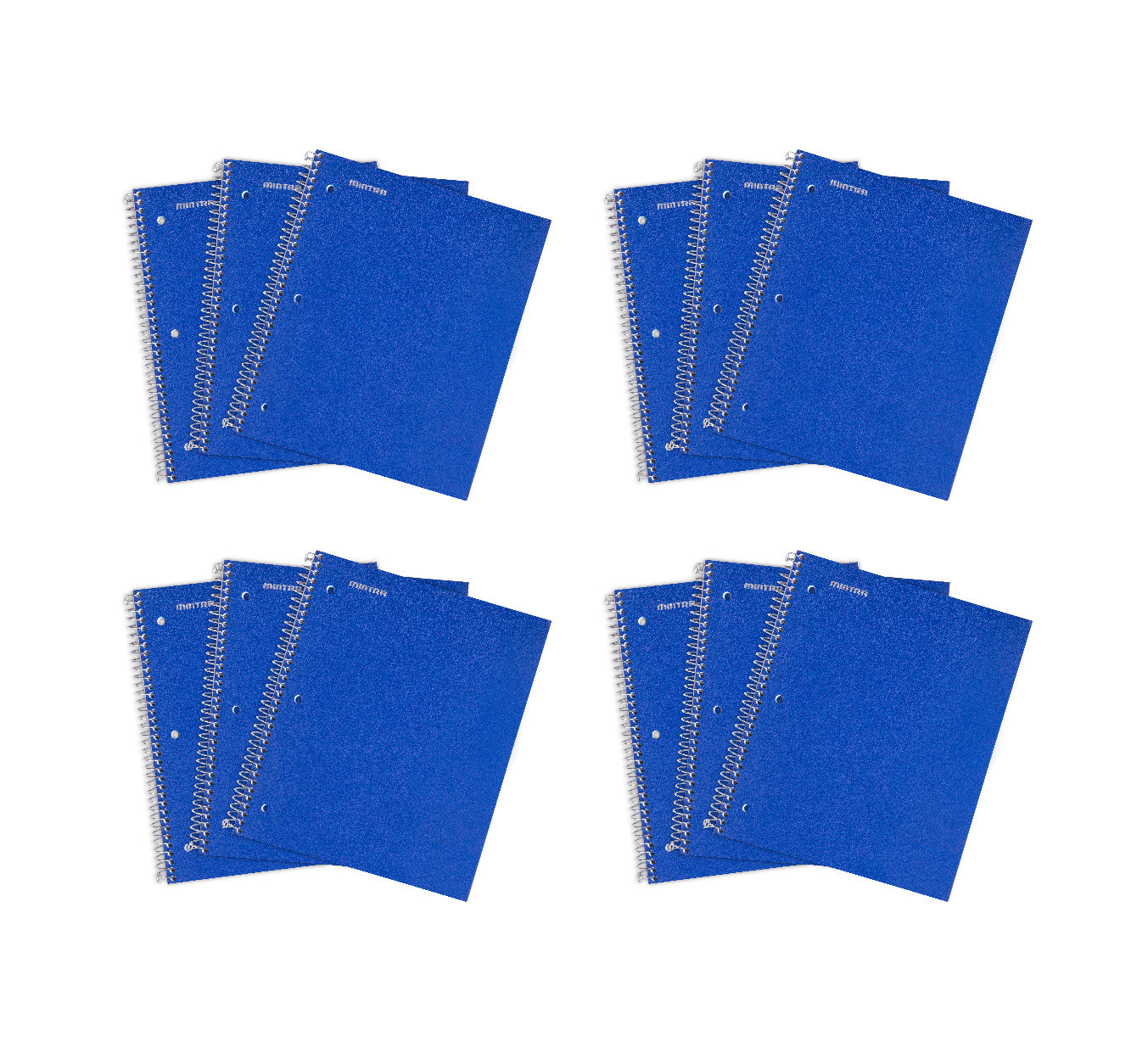 Mintra Office Durable Spiral Notebooks, 1 Subject, 100 Sheets, Wide Ruled, 12 Pack