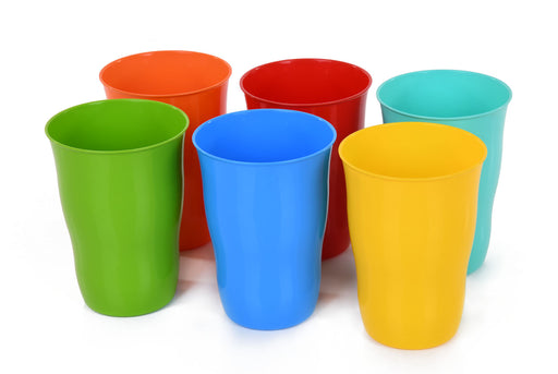 Plastic Cups 28 Ounce Tumbler (Pack of 6, Assorted Colors)