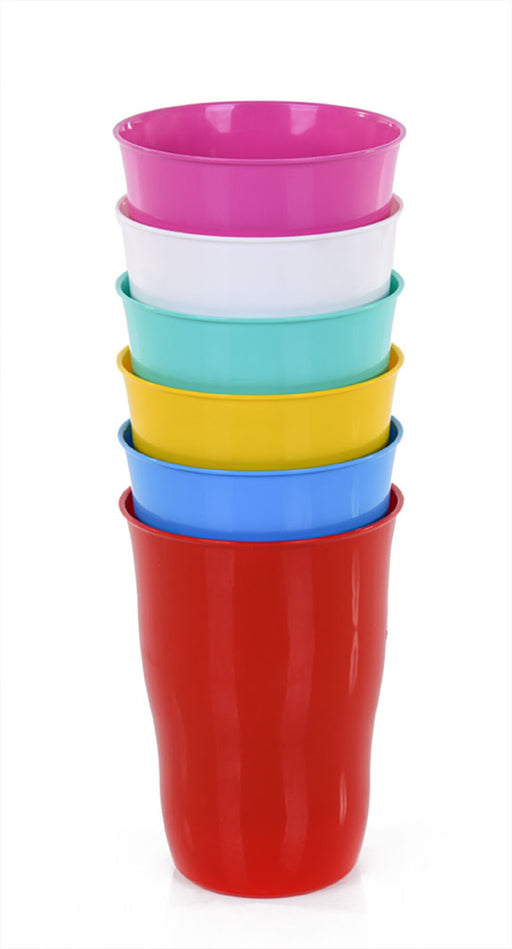 Mintra Home Reusable Plastic Cups 21 Ounce Tumbler - (04703) Pack of 6 (Assorted), Size: 21 oz