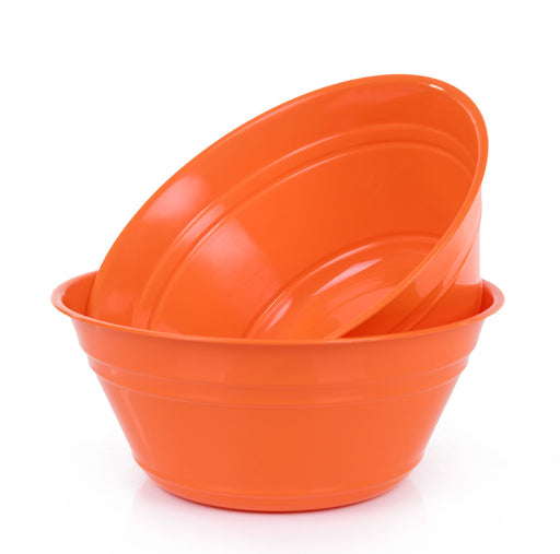 Mintra Home Plastic Bowls with Handles (4.5l Large 2pk, Red)