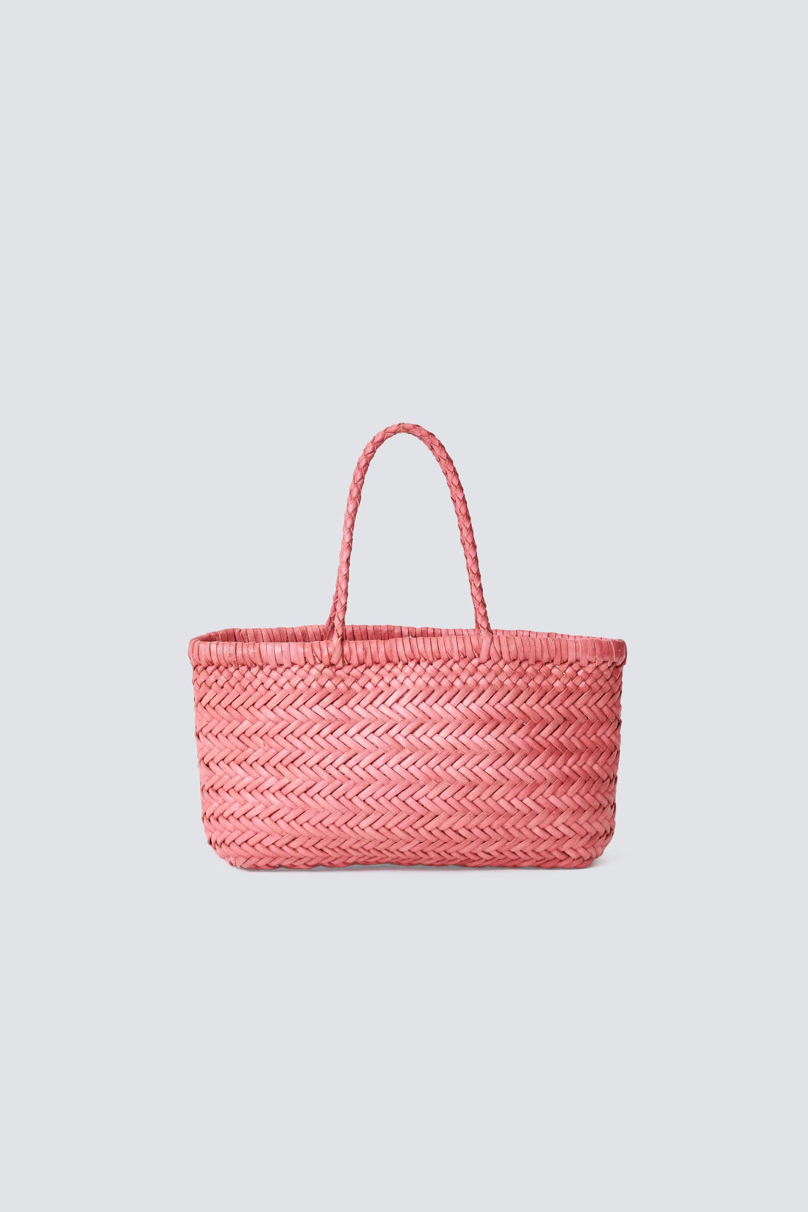 Dragon Diffusion - Mini Flat Gora Tan Woven Leather Bag