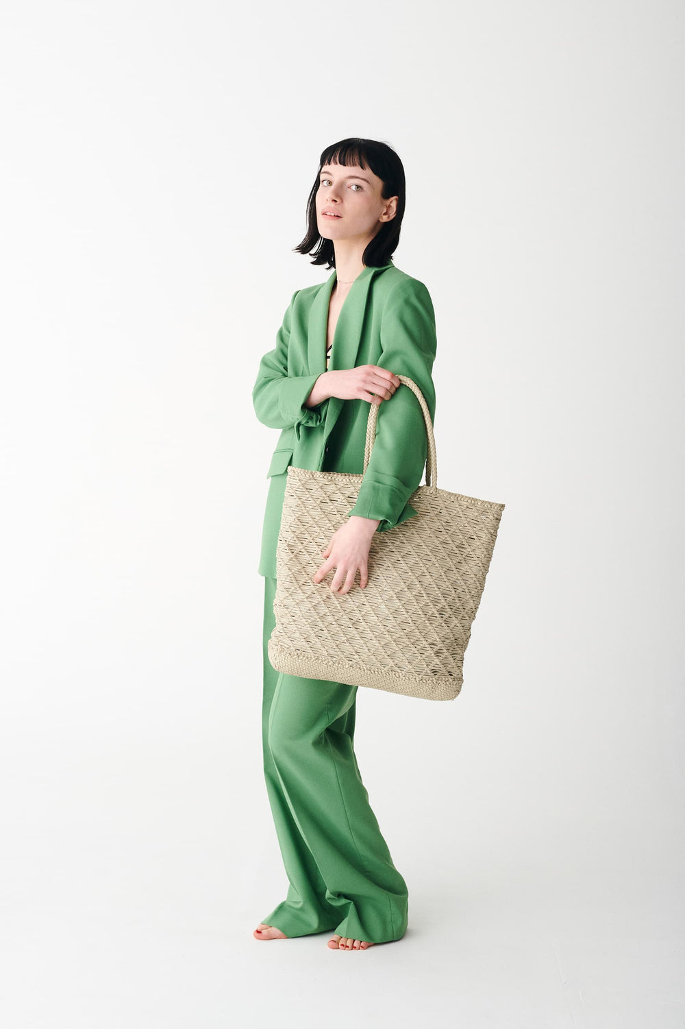 Dragon Diffusion - Santa Croce Big Pearl Woven Leather Bag