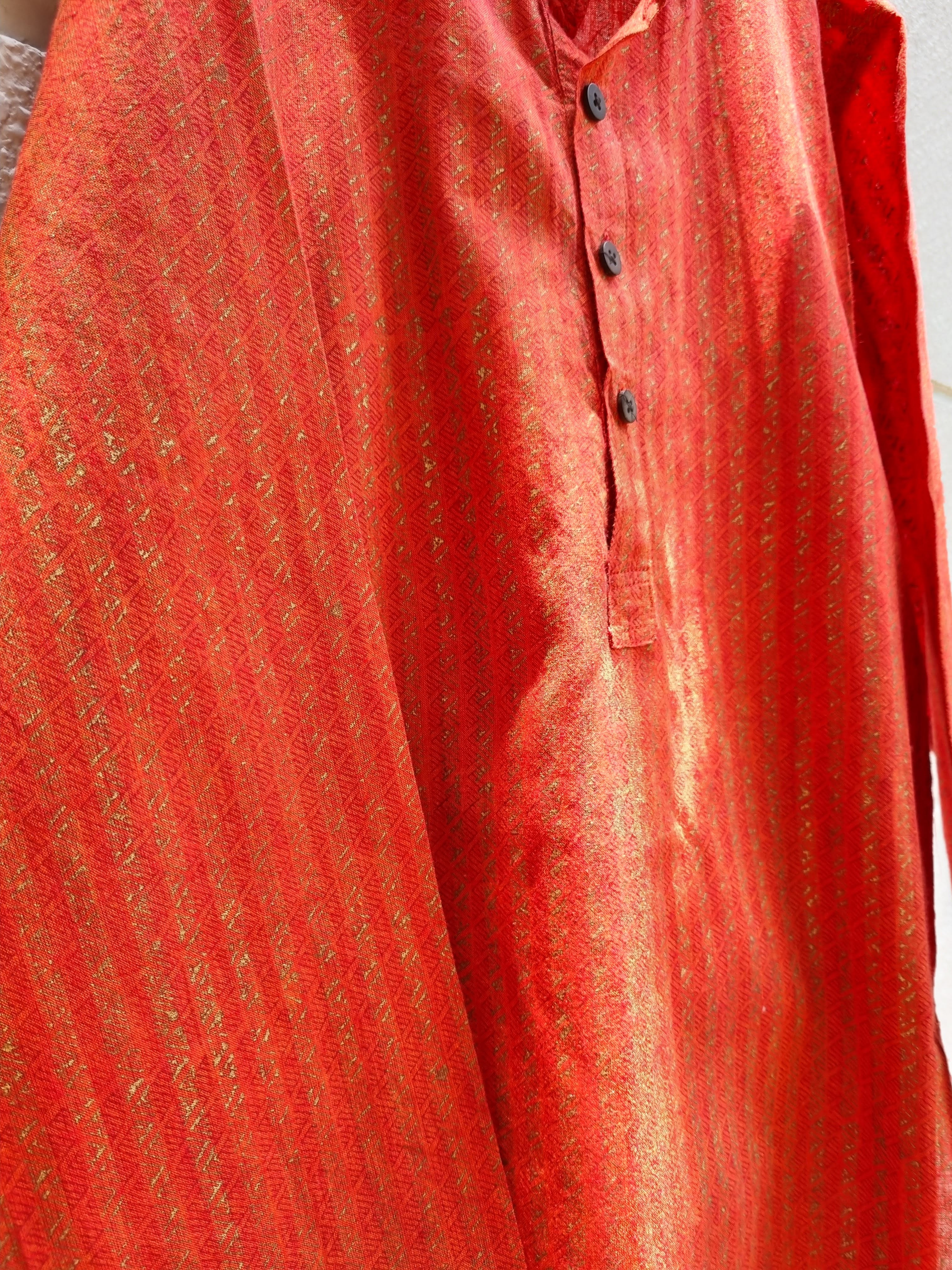 [4-6 yrs] Preloved FabIndia Brick Red Cotton Kurta Pajama