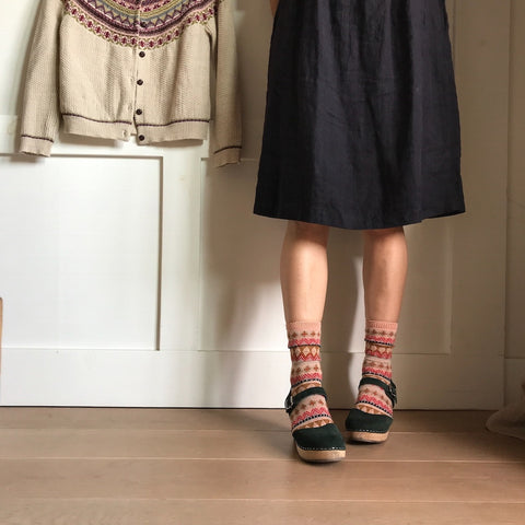 Pyne and Smith linen dress paired with Lotta from Stockholm from Stockholm