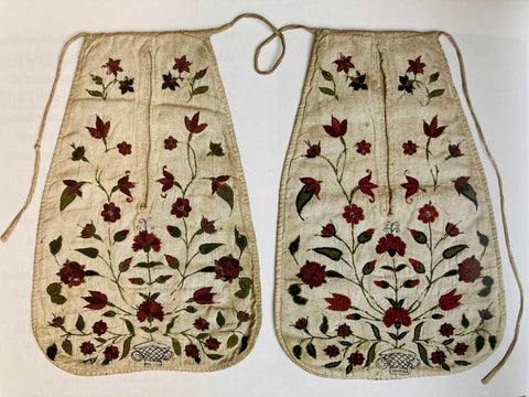 Embroidered 18th century tie on pockets
