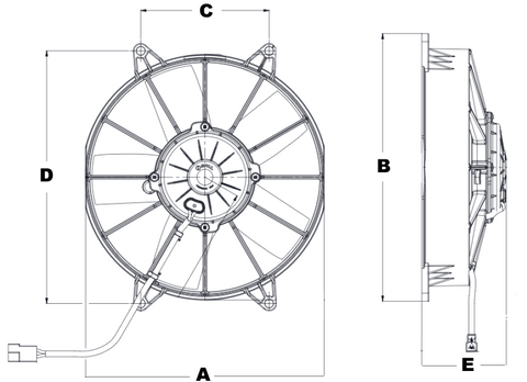 EF3614 24v 10" Pusher Fan