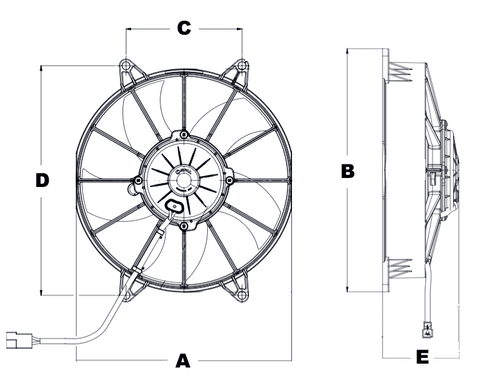 SPAL 12V 10" Puller Fan 1033CFM