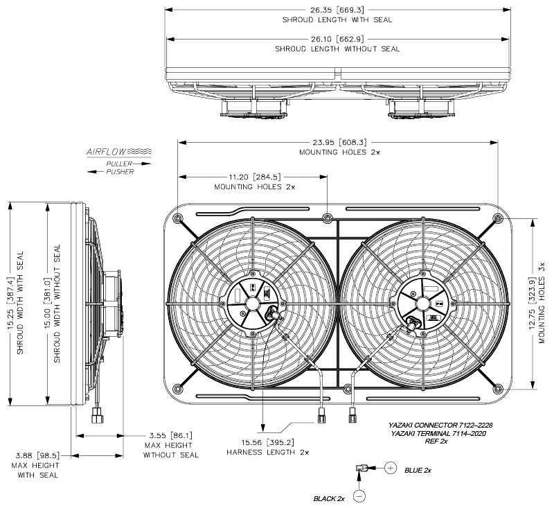 MJS22K (EF8976) 12v / 12" Maradyne Jetstreme 2 Dual Puller Fan