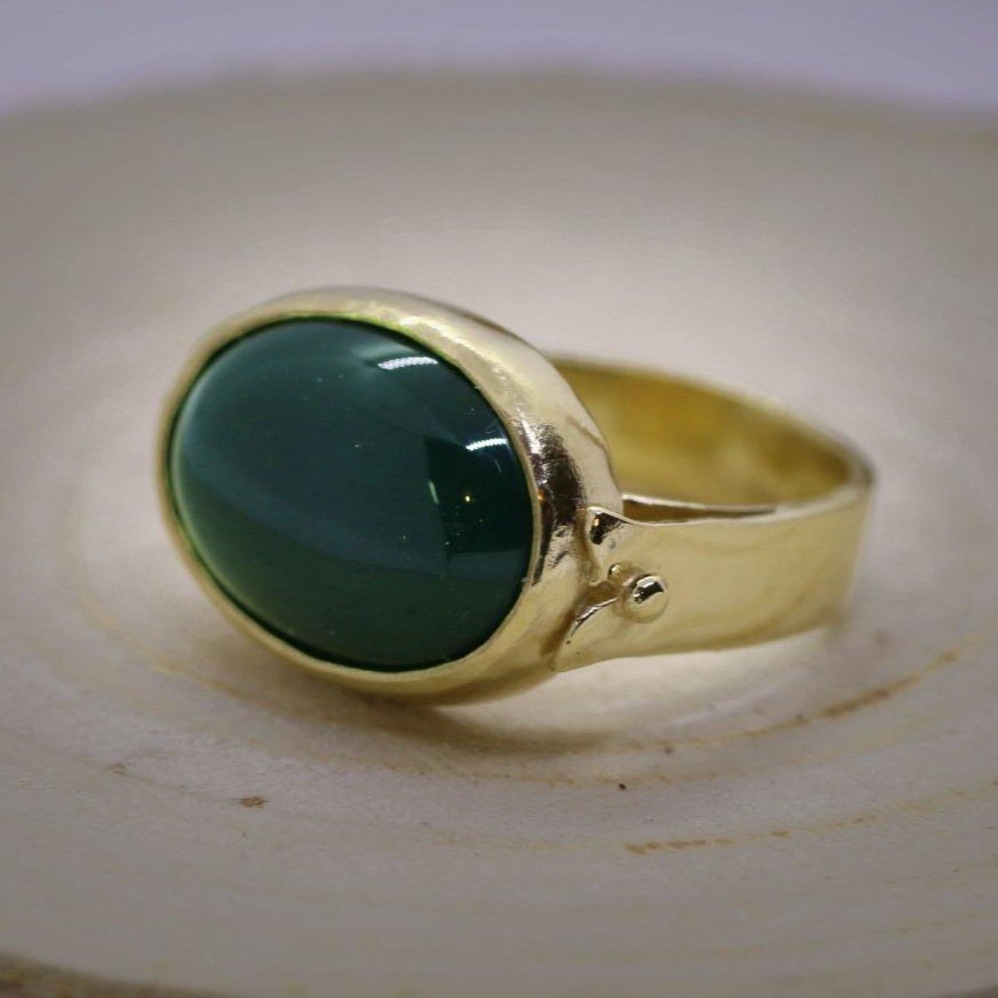 14k Gold Filled Ring with Green Onyx Gemstone – JewelryByTm