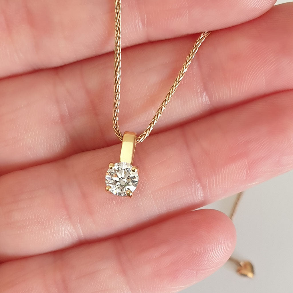 diamond rose pendant