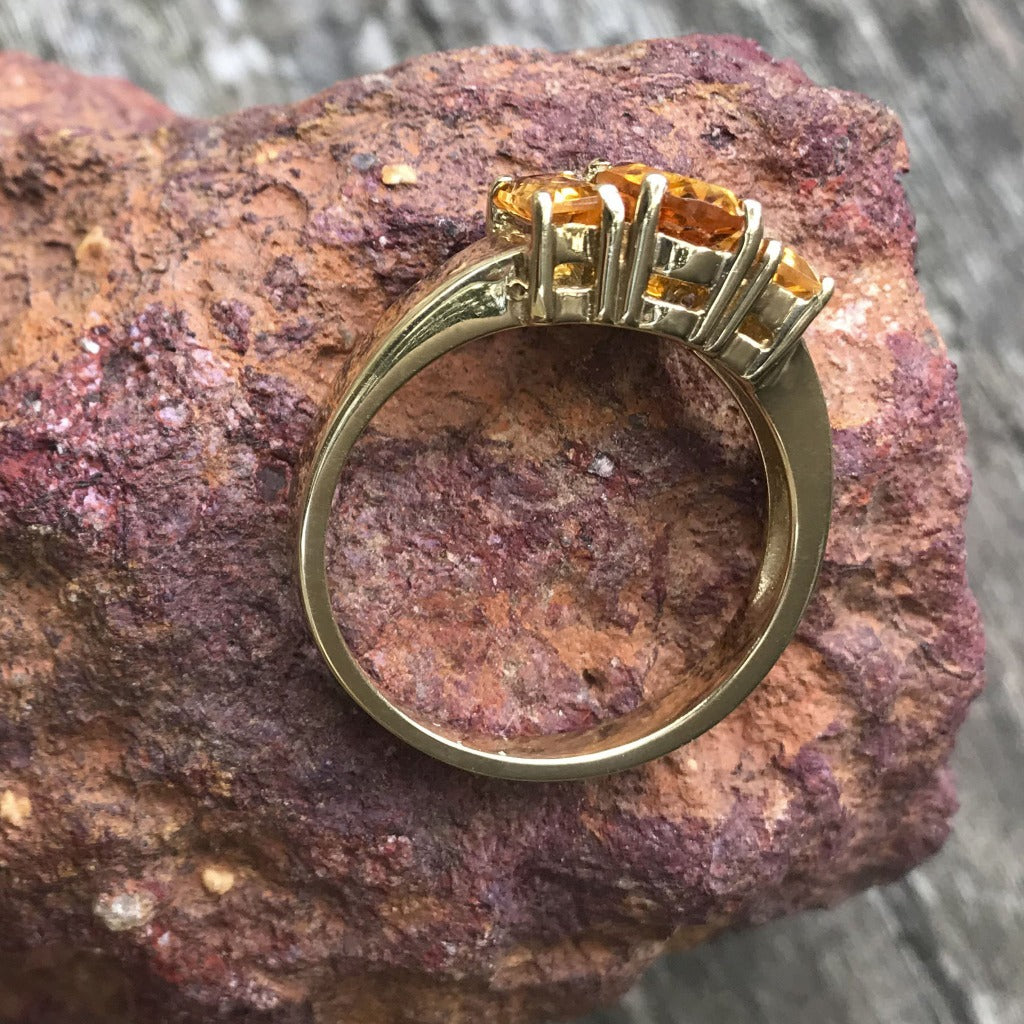 CITRINE OVAL & EMERALD RING3