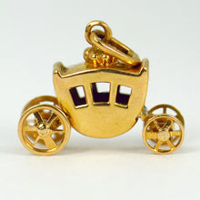 Load image into Gallery viewer, French 18K Yellow Gold Carriage Charm Pendant

