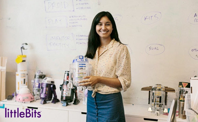 Grouphug founder Krystal Persaud with the littleBits Droid Inventor Kit