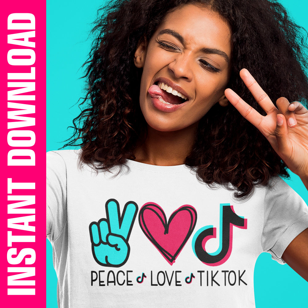 Free Free 198 Sublimation Peace Love Tik Tok Svg SVG PNG EPS DXF File