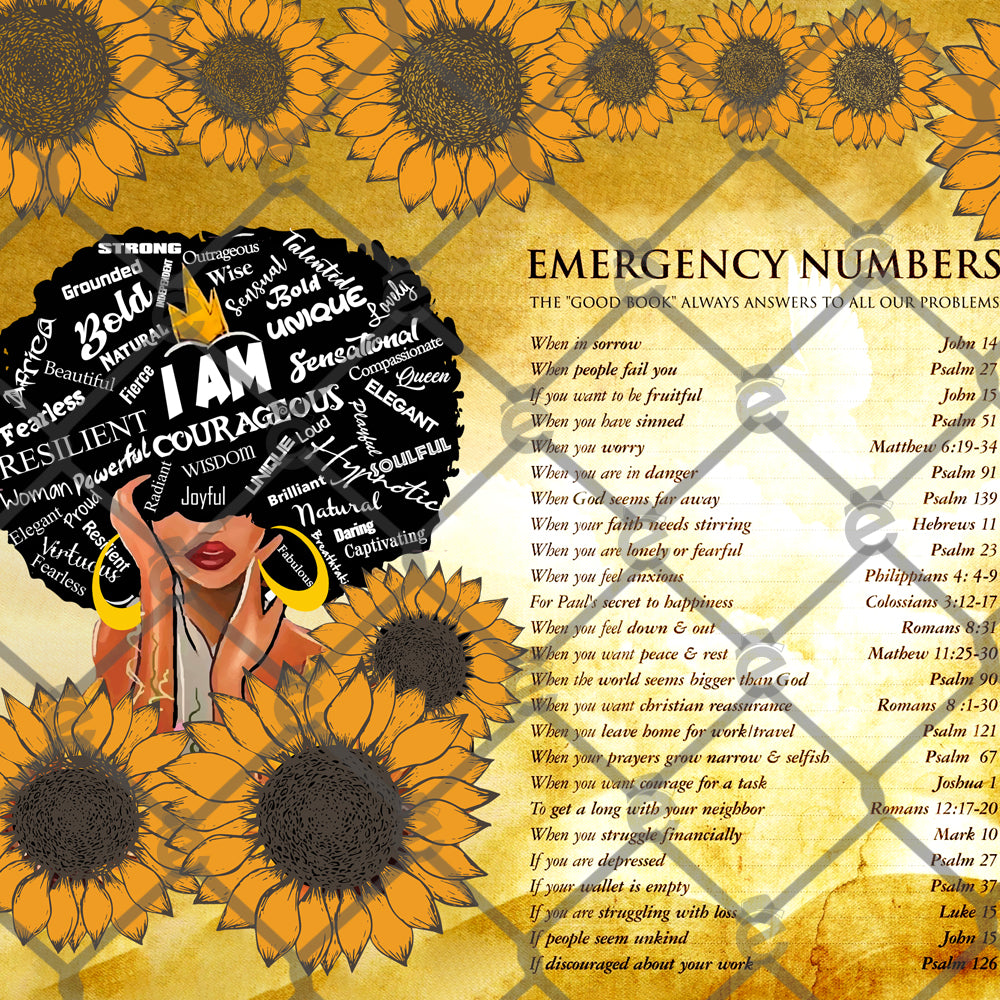 Download Sunflower Sistah Emergency Numbers Tumbler Sublimation ...