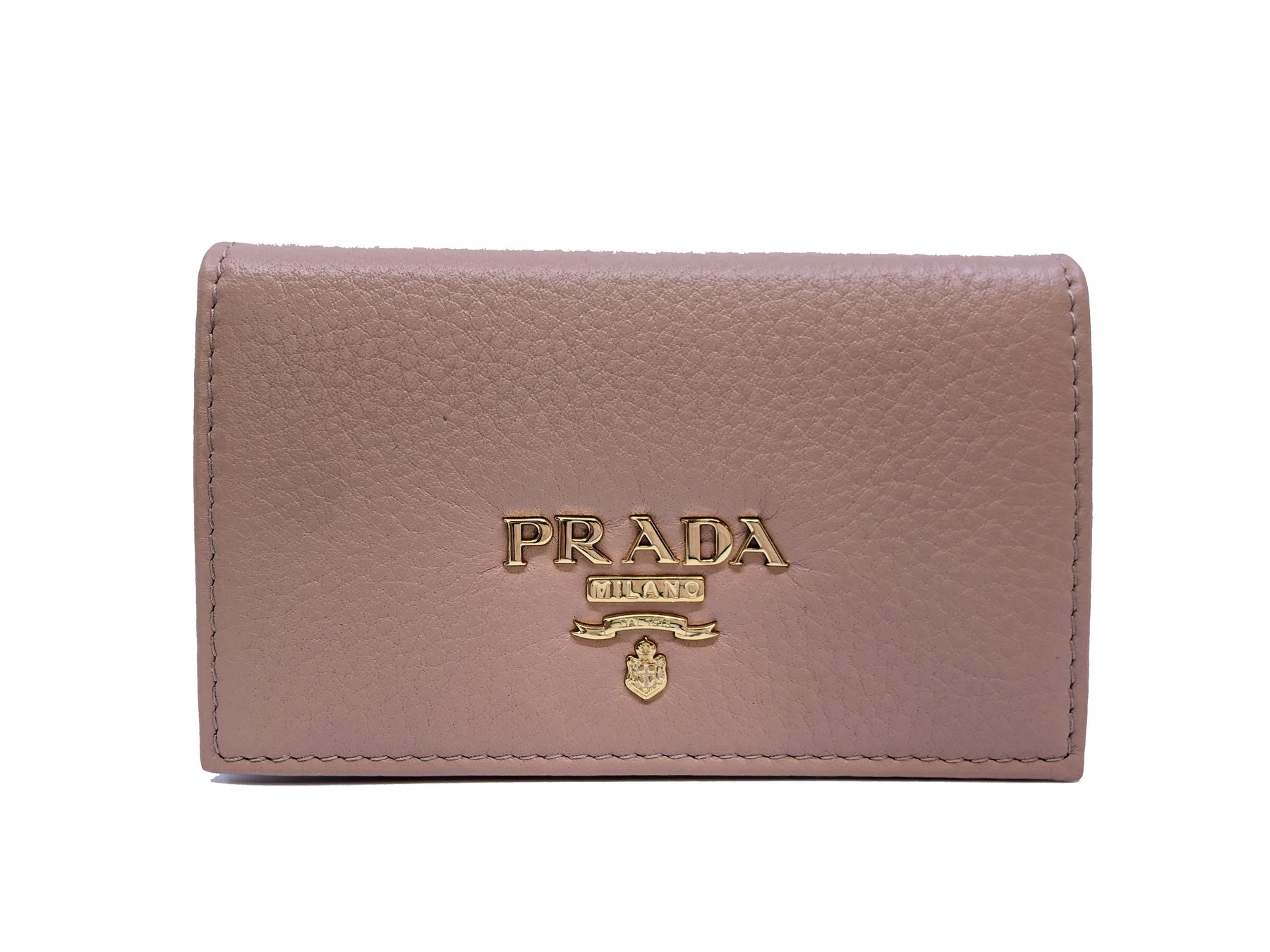 vitello grain prada wallet