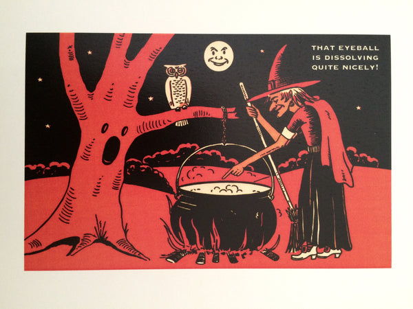 halloween card, pretty funny vintage, tarrytown, sleepy hollow, halloween in sleepy hollow, witches