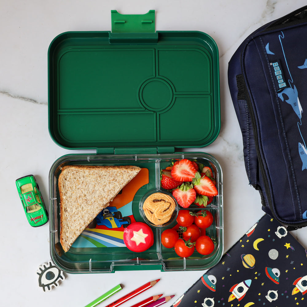 Yumbox, MiniSnack 3 compartment lunch box + tray, Ami Green - Thread