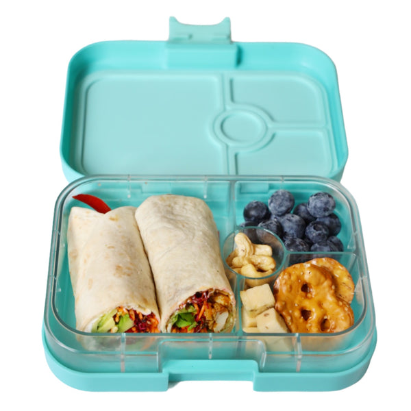 Yumbox Panino filled with veggie wraps packed lunch