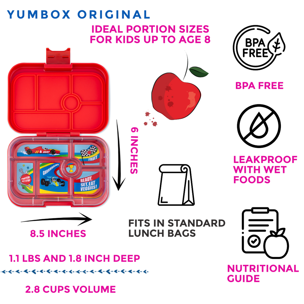 Yumbox Original Blue Fish California Kids 6 Compartment Lunch Box - Mighty  Rabbit