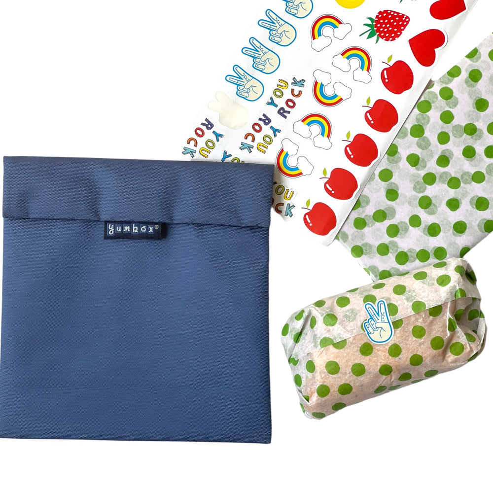 Reusable Sandwich Bag - Set of 2 - Navy & Zesty Pochettes – Yumbox