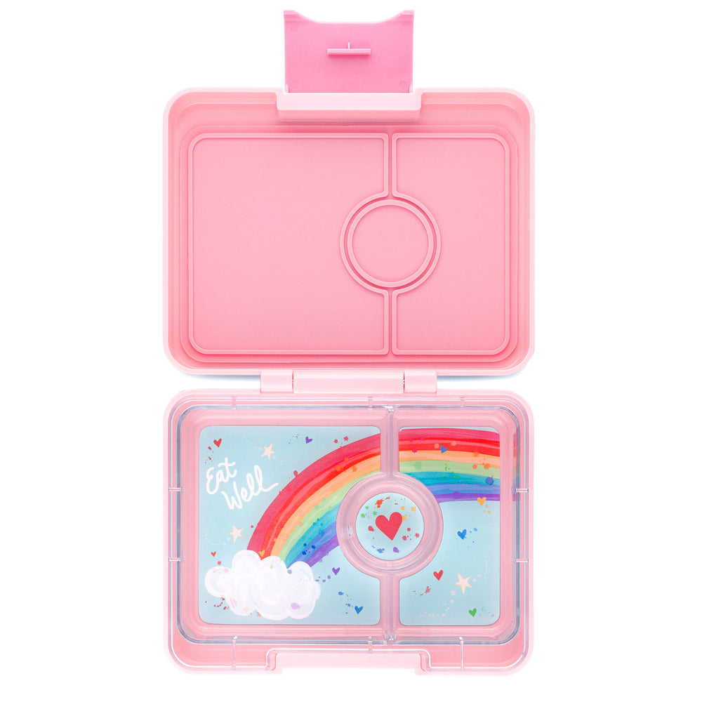  Yumbox Leakproof Snack Bento Box - 3 Compartment Leakproof Bento  Lunch Box for Kids; Perfect snack containers for toddlers or as a small  toddler lunch box (Misty Aqua with Rainbow Tray)