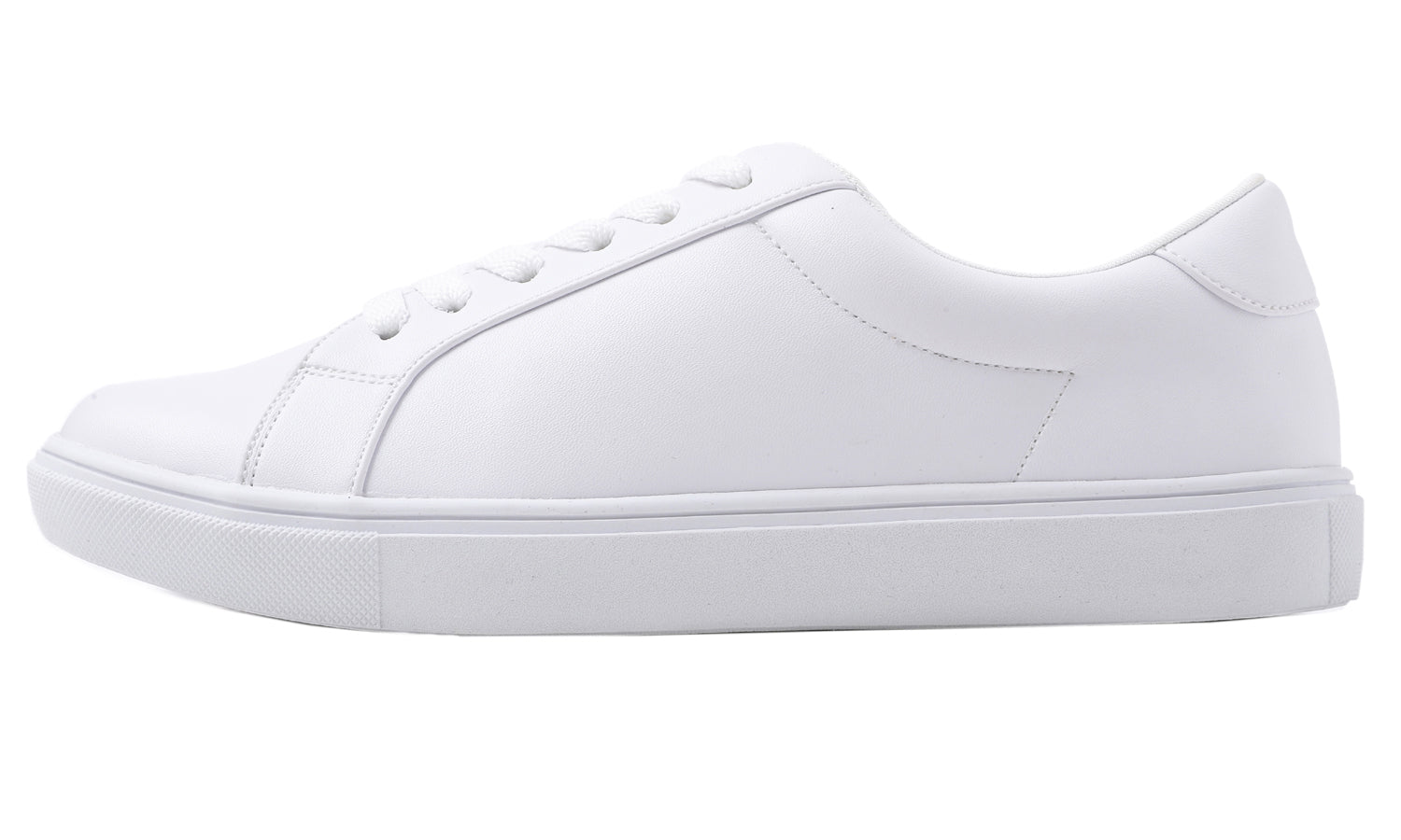 Feversole Women's Featured PU Leather White Lace Up Sneaker+Free Shipp