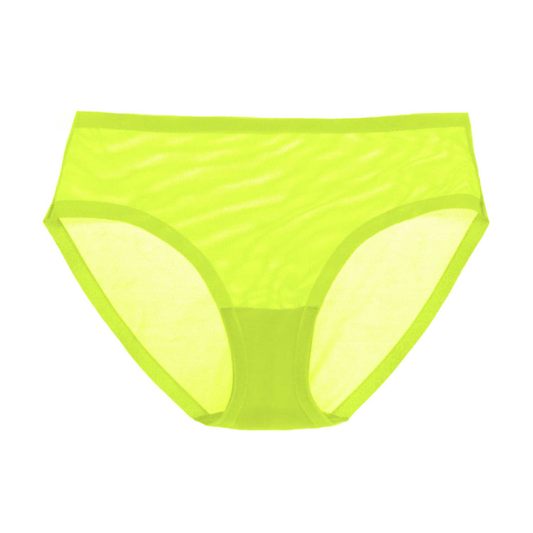Lime Punch Mesh Brief Panties For Women // Seamless Underwear // EBY™