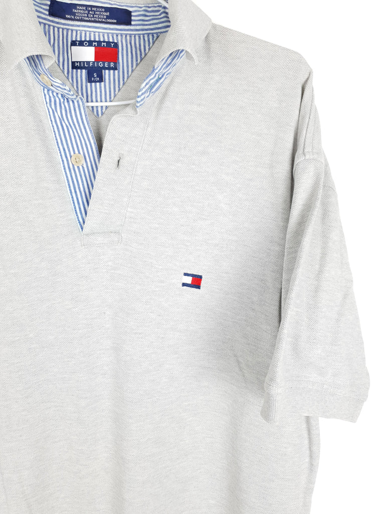 tommy hilfiger grey polo shirt