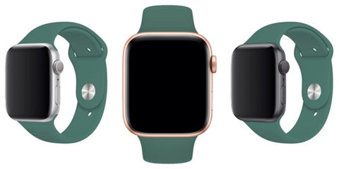 apple watch uyumlu spor silikon kordon çam yeşili kayış