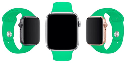 apple watch compatible linden green sport silicone band strap