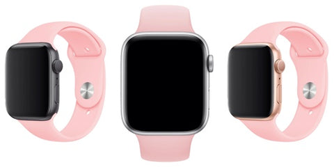 apple watch compatible sand pink strap sport silicone band