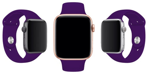 apple watch silicone sport band purple color strap
