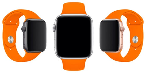 pastel orange apple watch compatible sport silicone band strap
