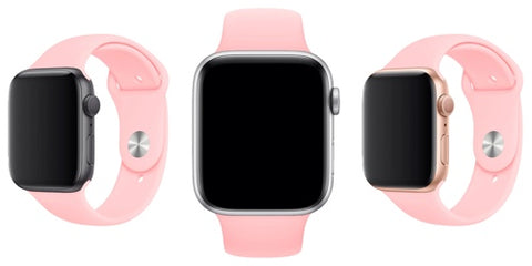 apple watch uyumlu spor silikon kordon pudra pembe kayış