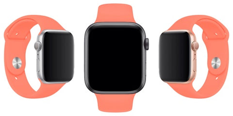 apple watch için spor silikon kordon pudra turuncu renk