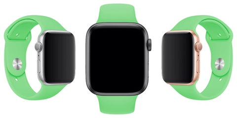 apple watch uyumlu spor silikon kordon taş yeşili kayış