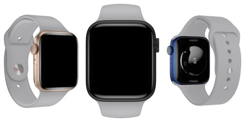 apple watch için spor silikon kordon taupe gri kayış