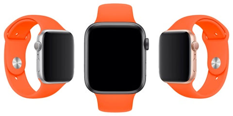 apple watch sport silicone band orange strap
