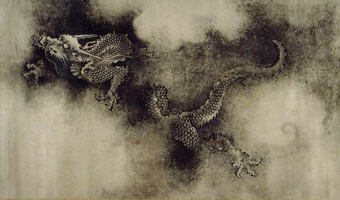 Nove Dragões, uma pintura em rolo de mão do artista chinês Chen Rong de 1244.
