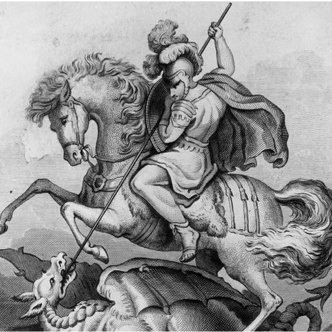As primeiras representações conhecidas da história do assassinato do dragão vêm da Capadócia e da Geórgia dos séculos 10 ou 11