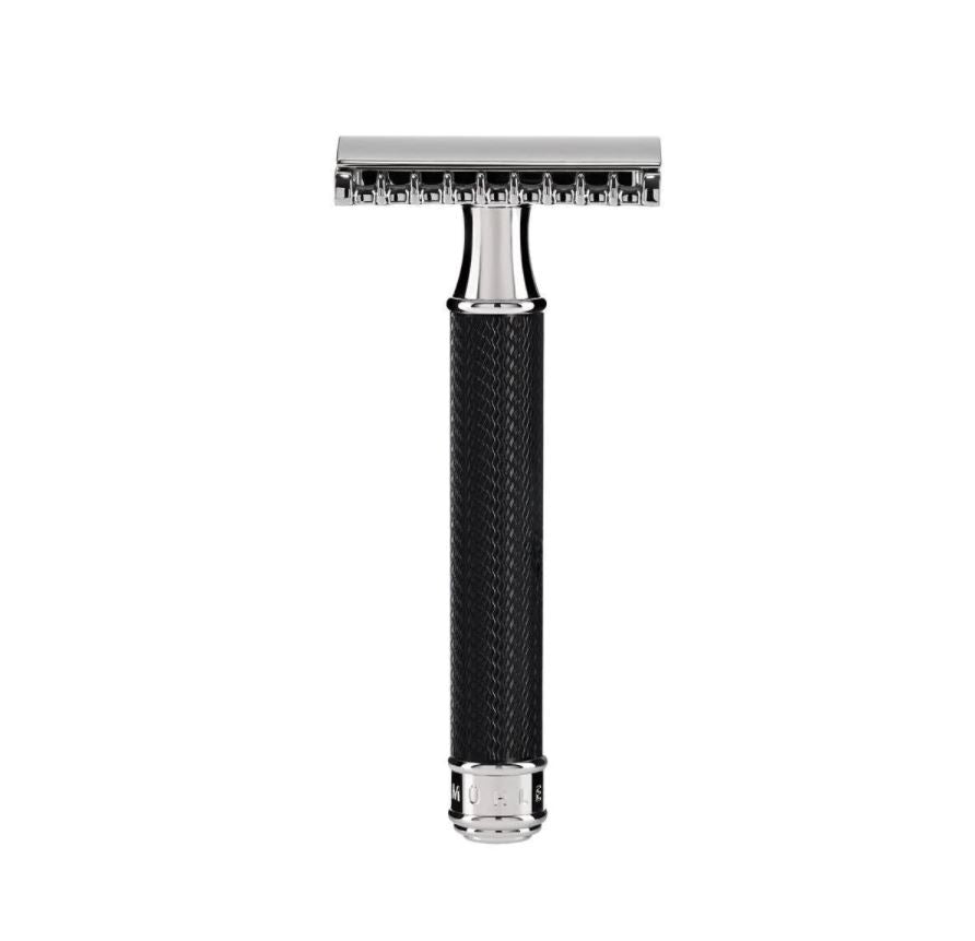 MÜHLE TRADITIONAL Black/Chrome Safety Razor (Open Comb) - MUHLE SHAVING product image