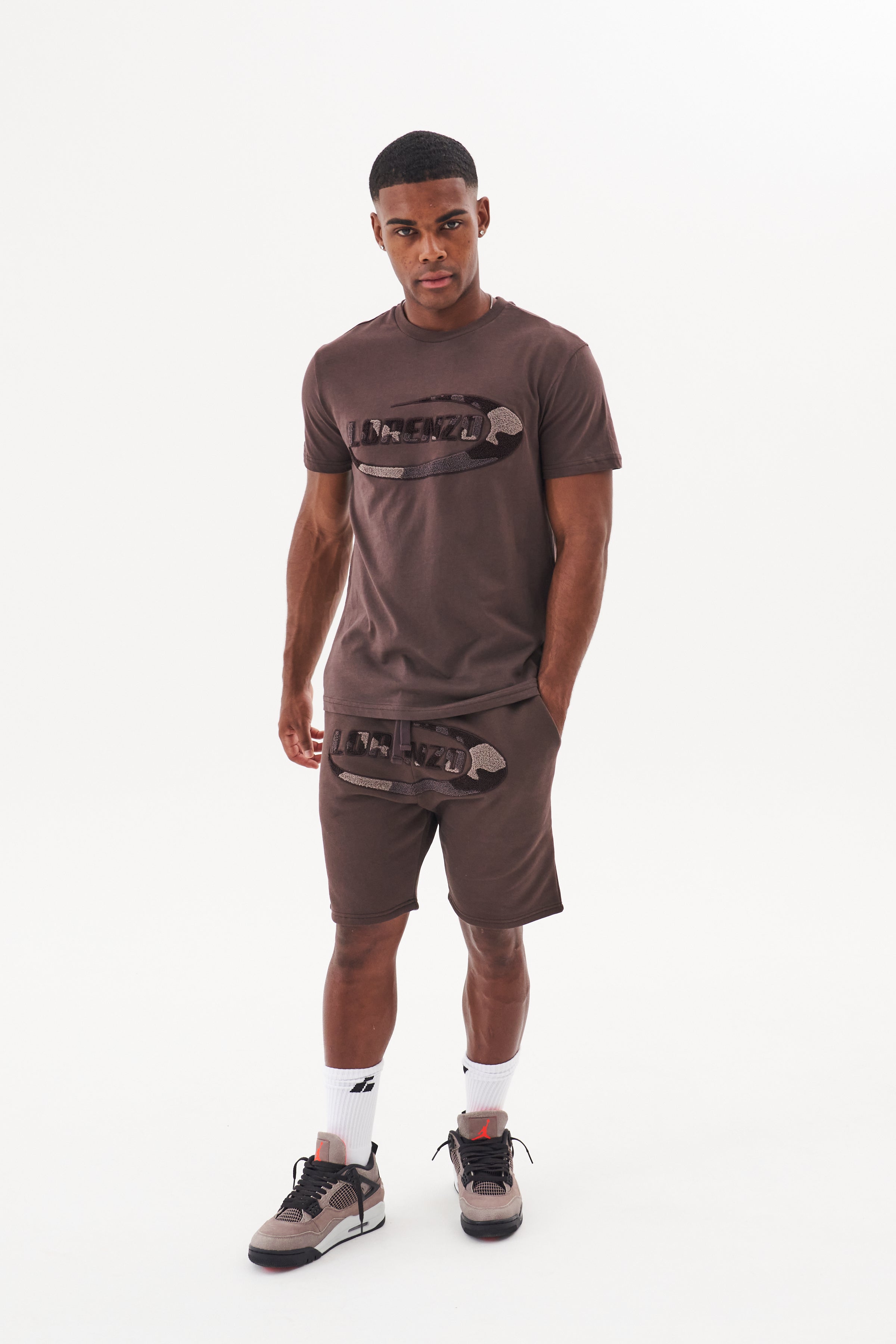 ORBIT BOUCLE SHORT - BROWN/CAMO