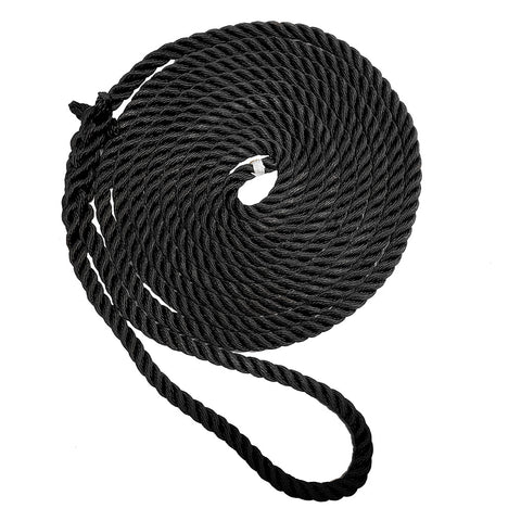 Blueline Mooring Nylon Dock Line/Rope, with Chafe Guard, White, 1