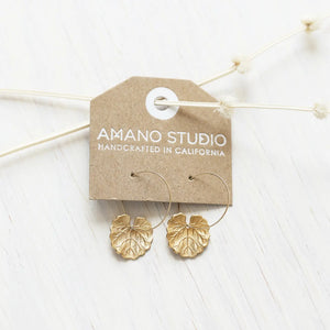 Amano Studio - Geranium Leaf Hoops - Urban Poppy