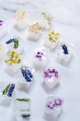 Ice cubes with flowers 