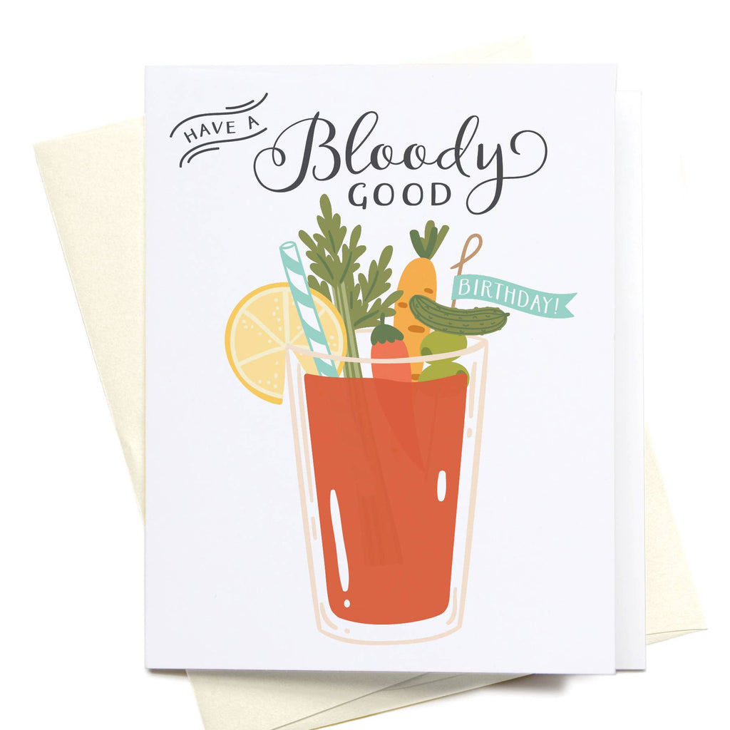 onderkast studio - Have a Bloody Good Birthday! Bloody Mary Greeting Card