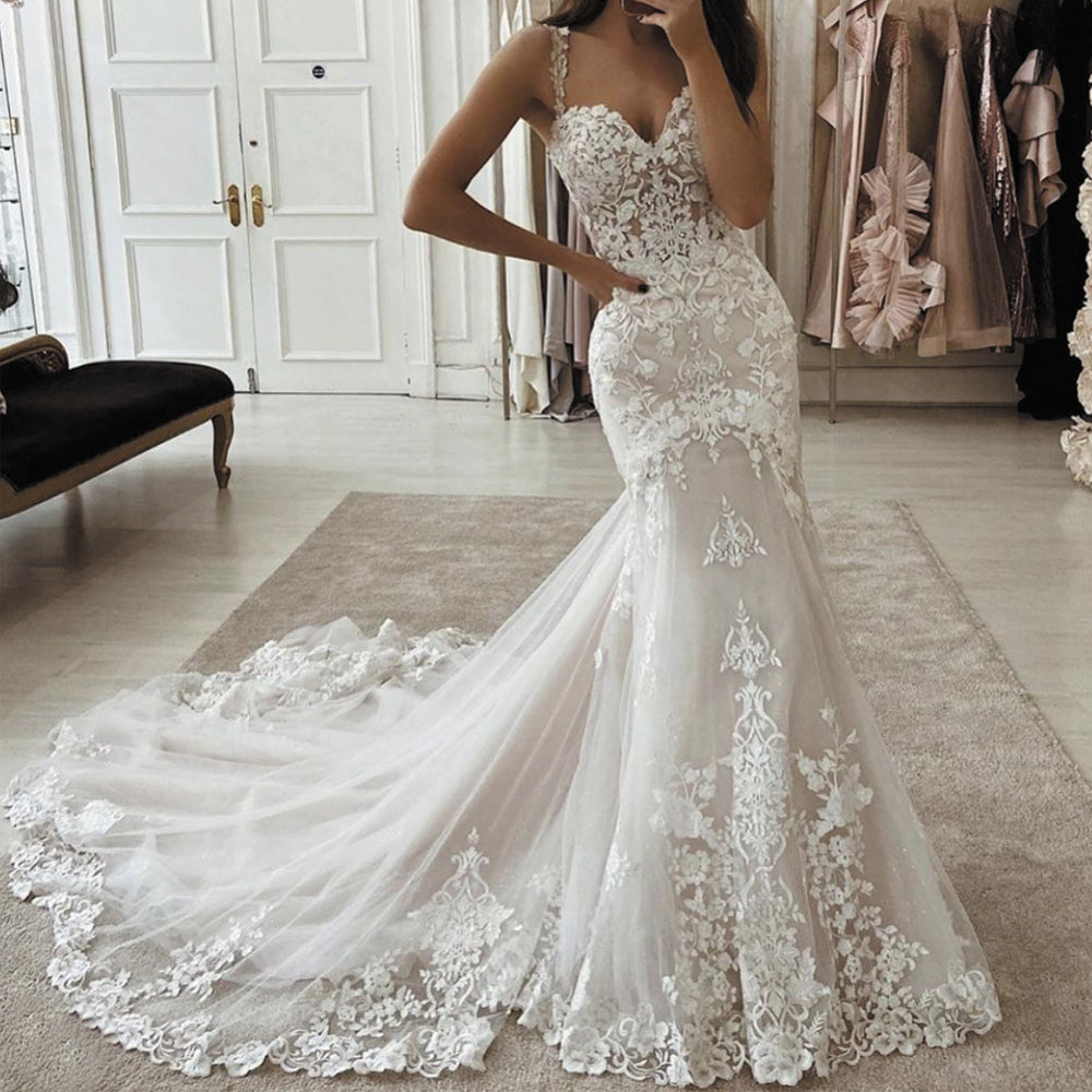mermaid wedding dresses for bride vestido de novia de seria 2021 lace