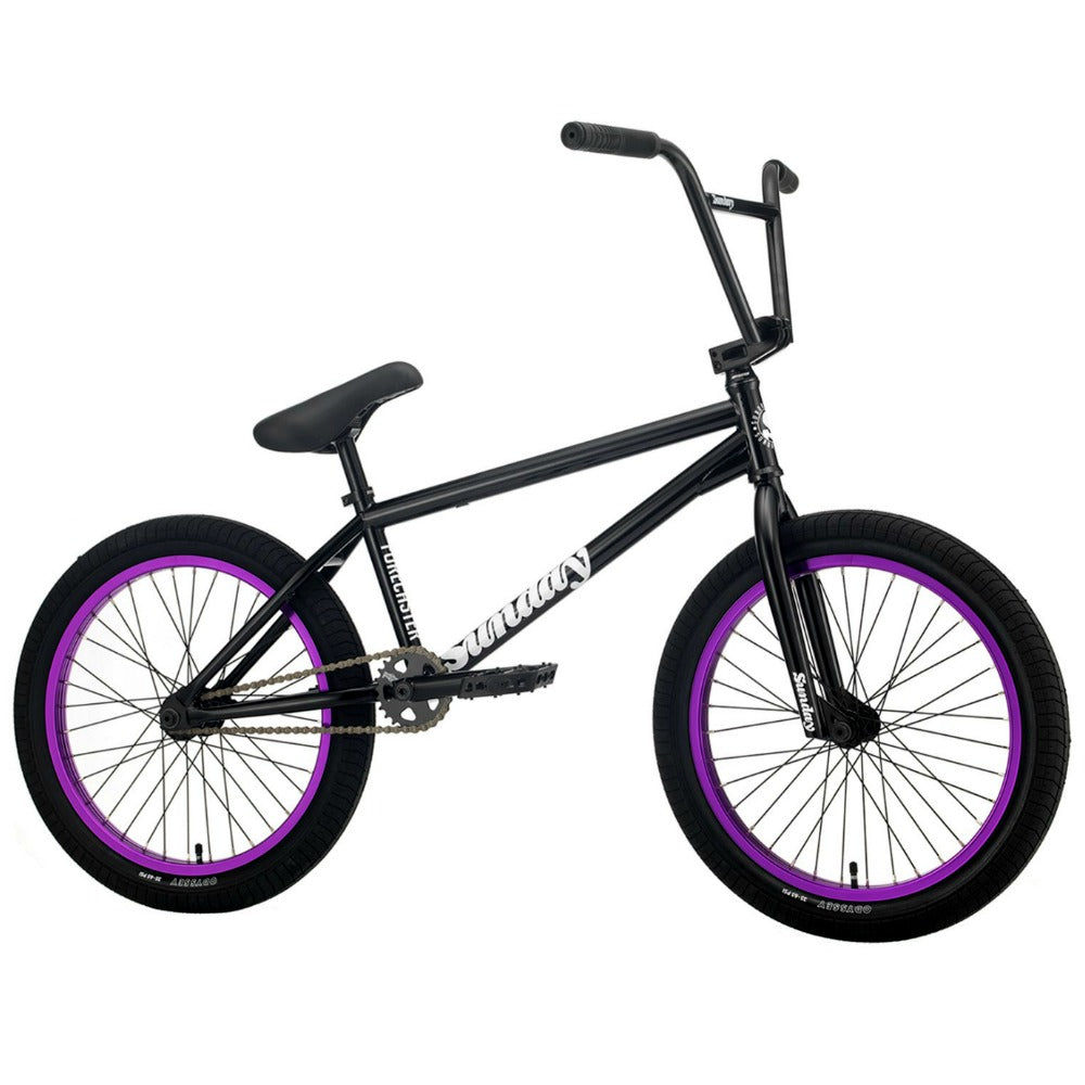 black and purple bmx bike