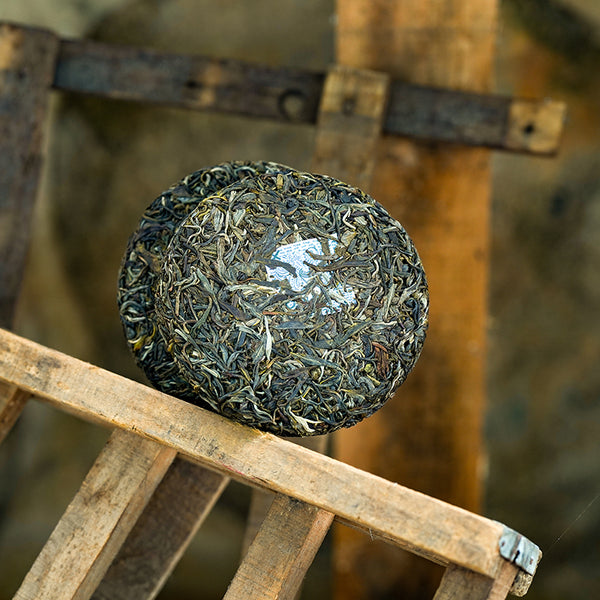 Freshly pressed raw Puer tea cakes